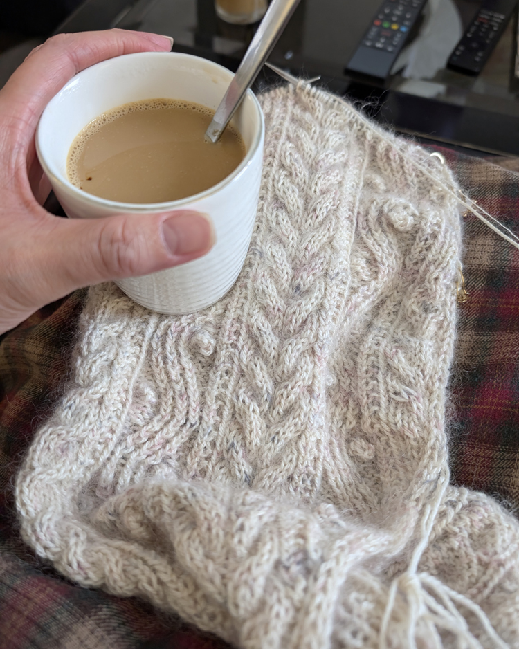Turtle dove shawl de Sari Nordlund sur mes aiguilles, Jour14